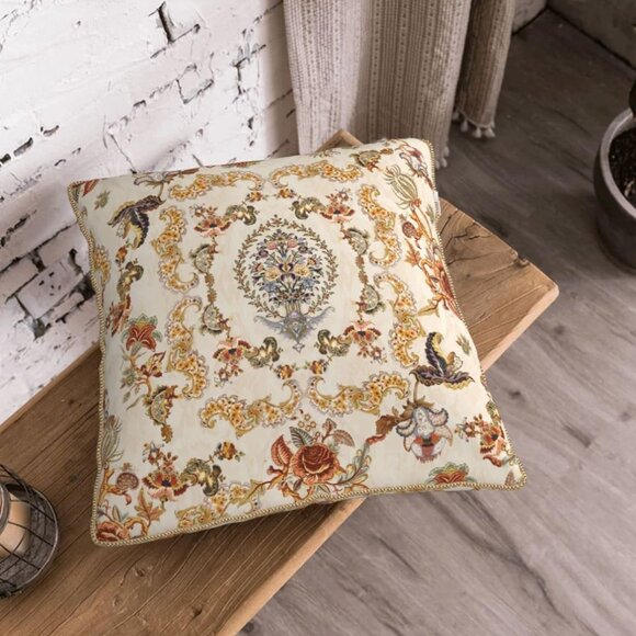 Vintage Ethnic Floral Decorative Pillow Cover 18x18 Inch - Picture 4 of 4